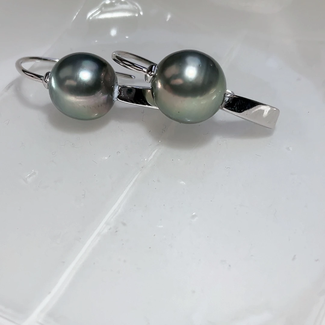 海水珍珠耳饰银S925镶嵌小*子