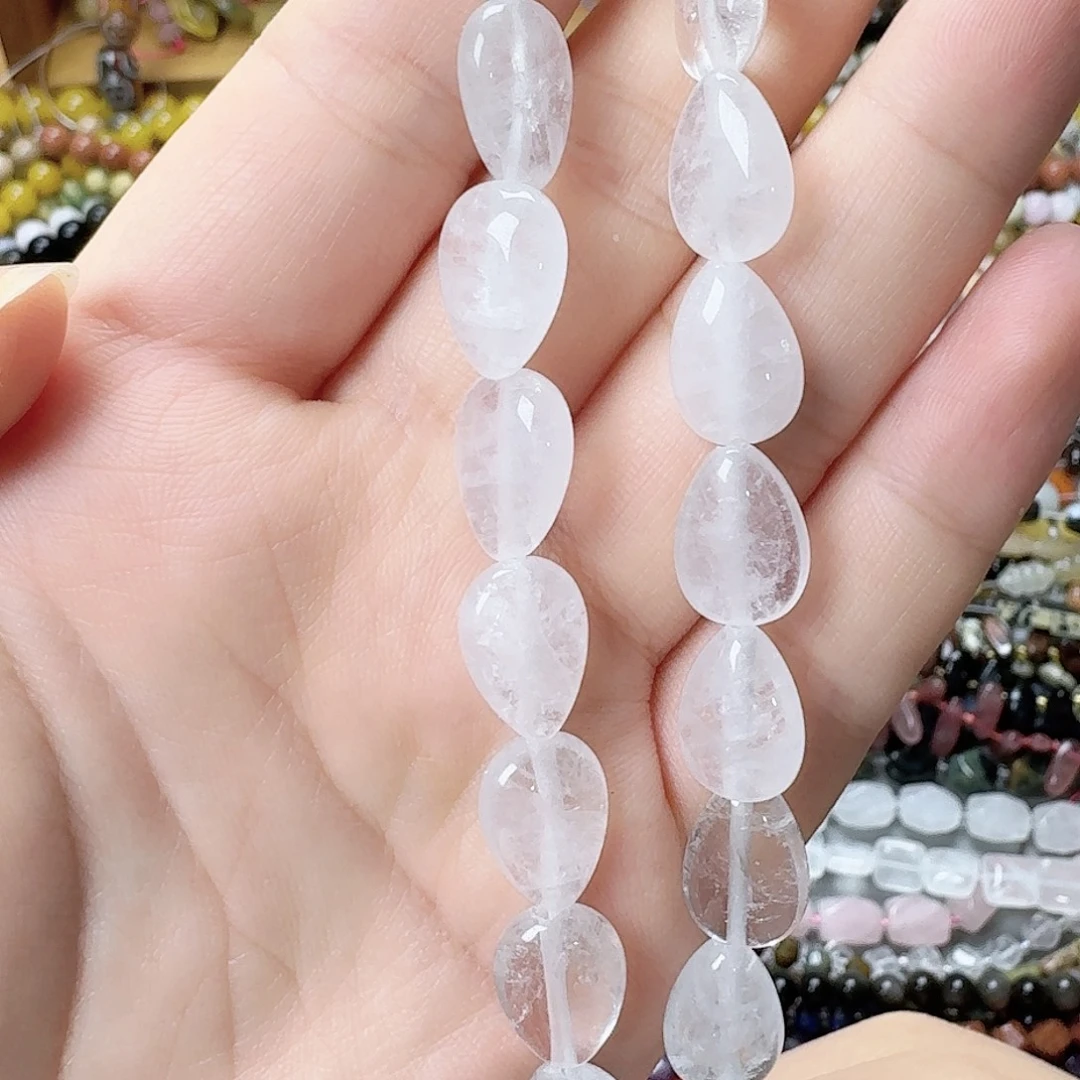 玛瑙/玉髓未镶嵌珠宝半成品白水晶水滴一条