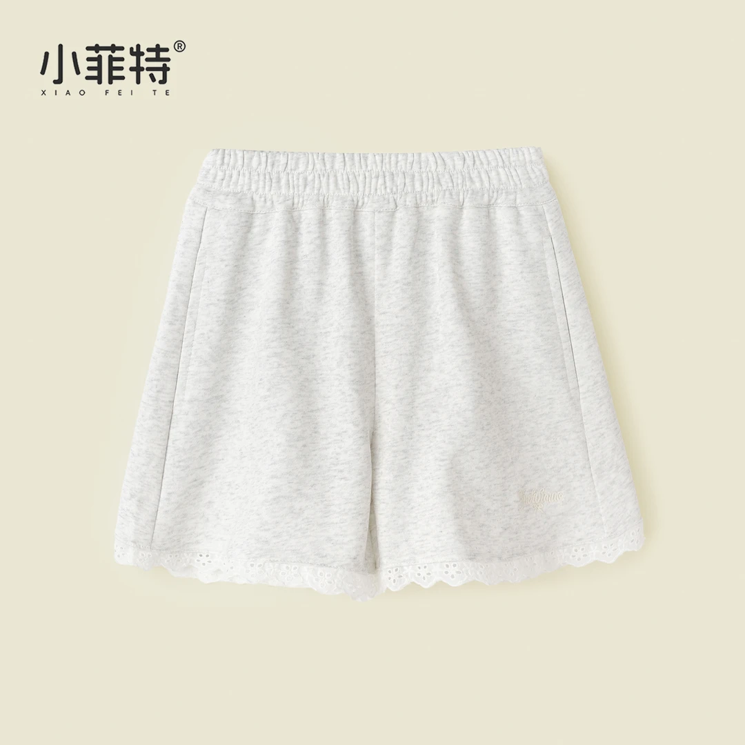 小菲特夏季新款女童洋气花边运动短裤薄款休闲五分裤子JMKX50944