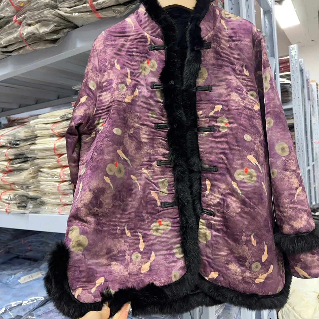 8022-8款新中式短款上衣【紫贵鱼】