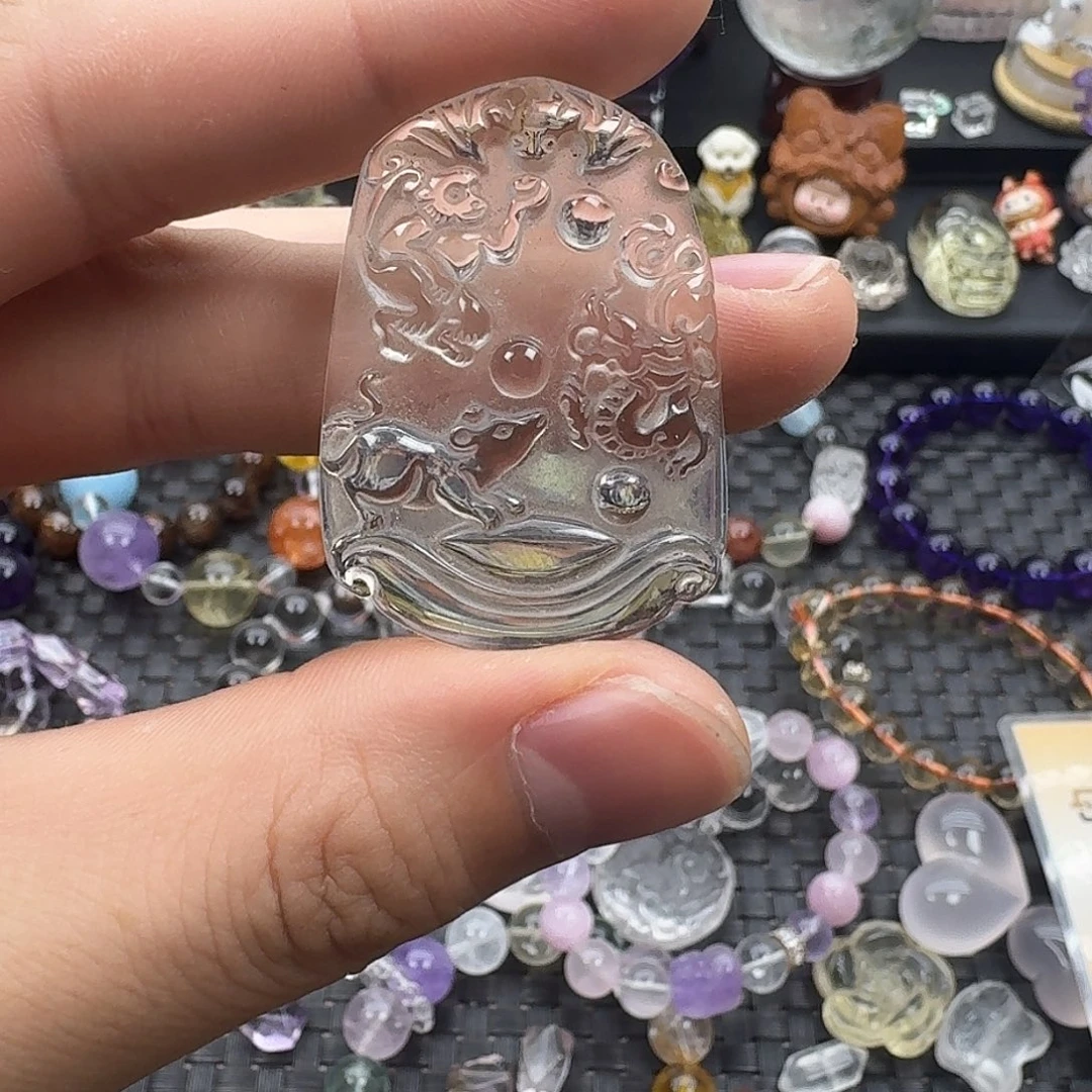 银S925镶嵌紫晶颈饰天然水晶