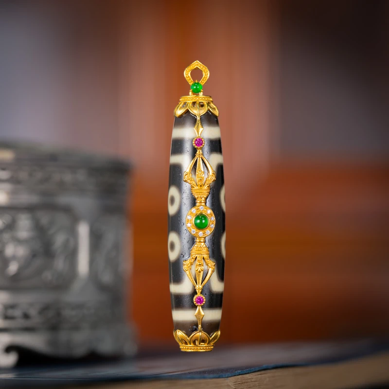 （灵魅）18K金七眼吊坠镶嵌吊坠