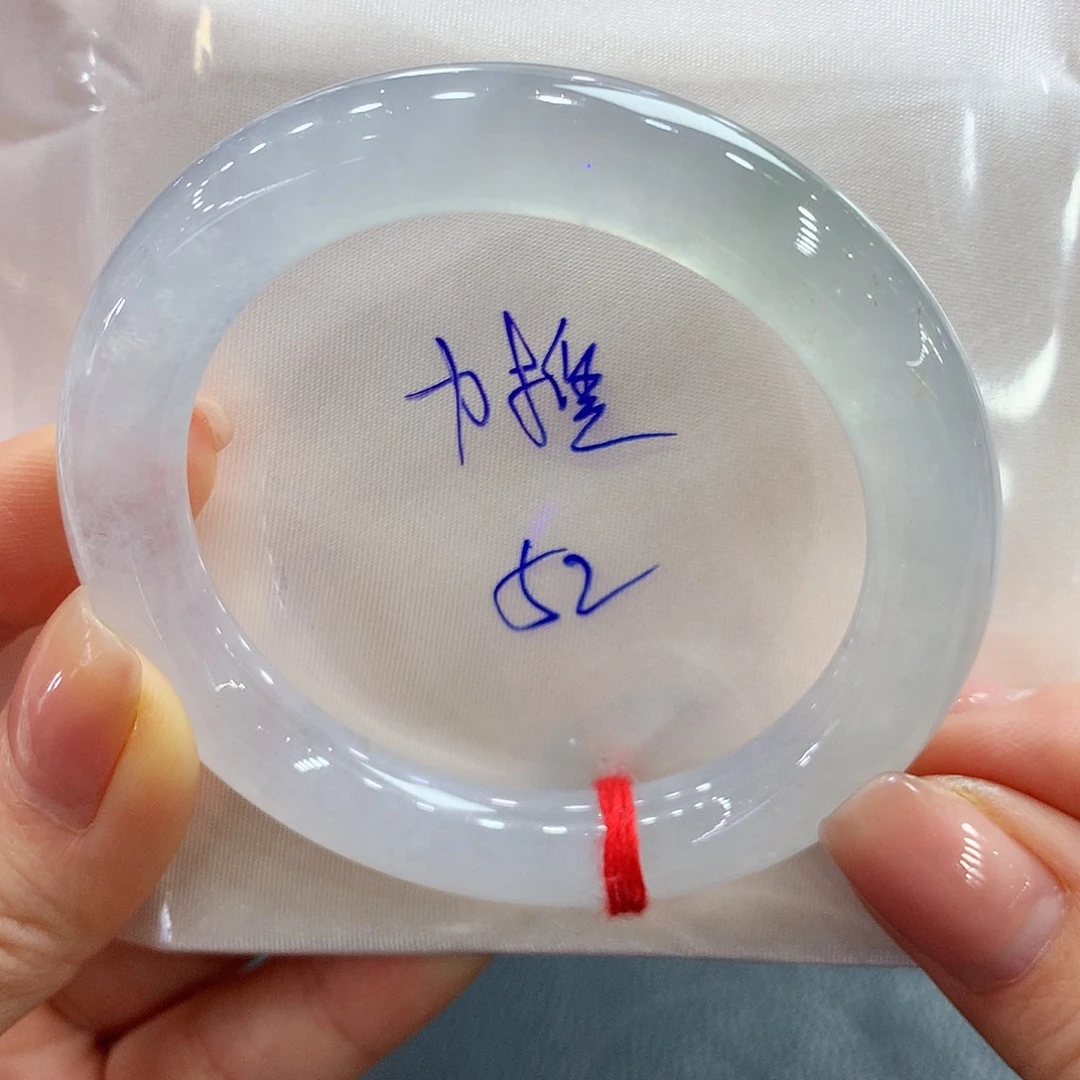 翡翠未镶嵌手镯起光52圆条两天鉴赏
