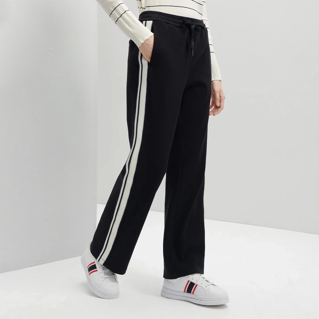 【显瘦窄版流光风】Fila/斐乐女秋新款保暖百搭直筒长裤F51W543699A