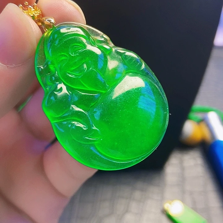 颈饰14K金镶嵌翡翠