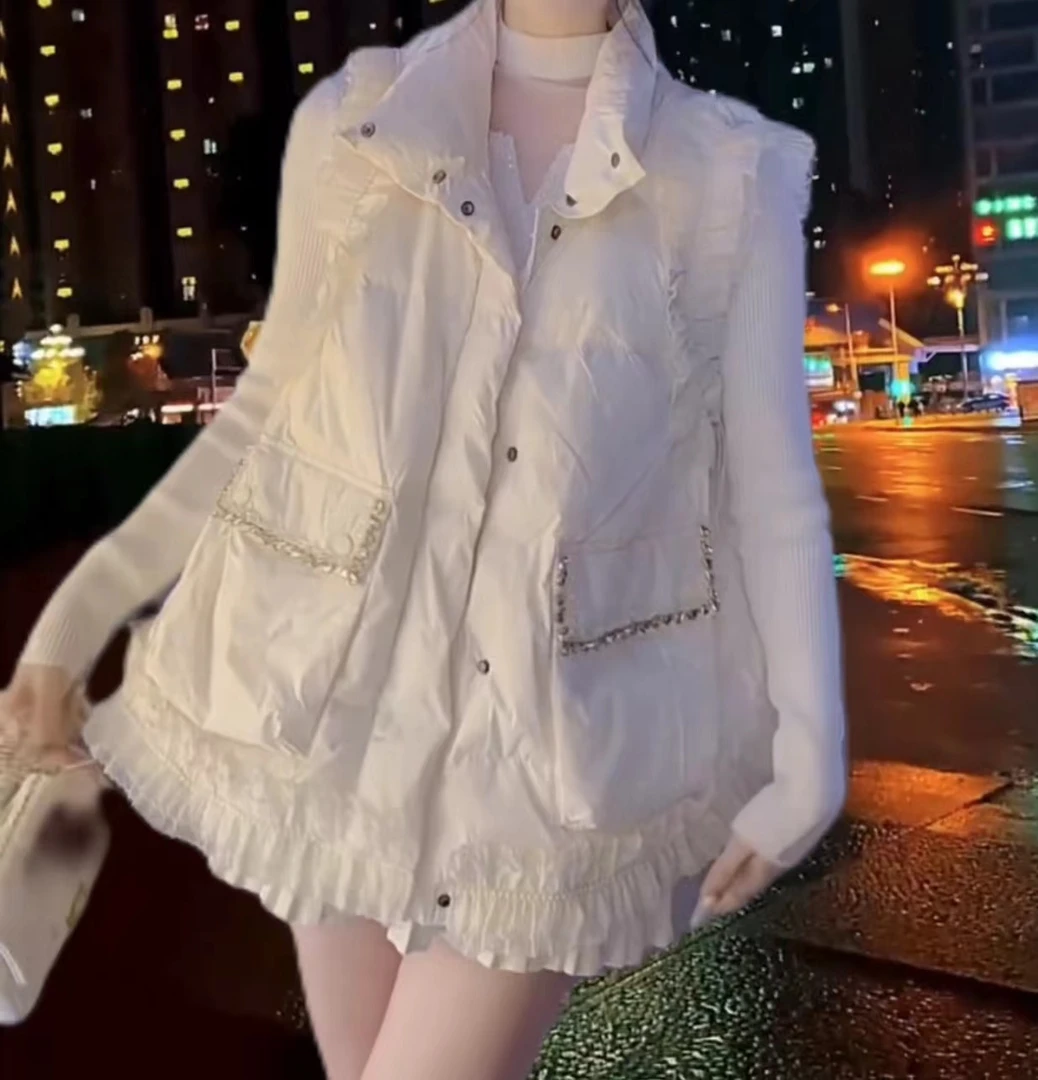 2024秋冬时尚马甲时尚休闲百搭女士无袖冬季棉马夹外套