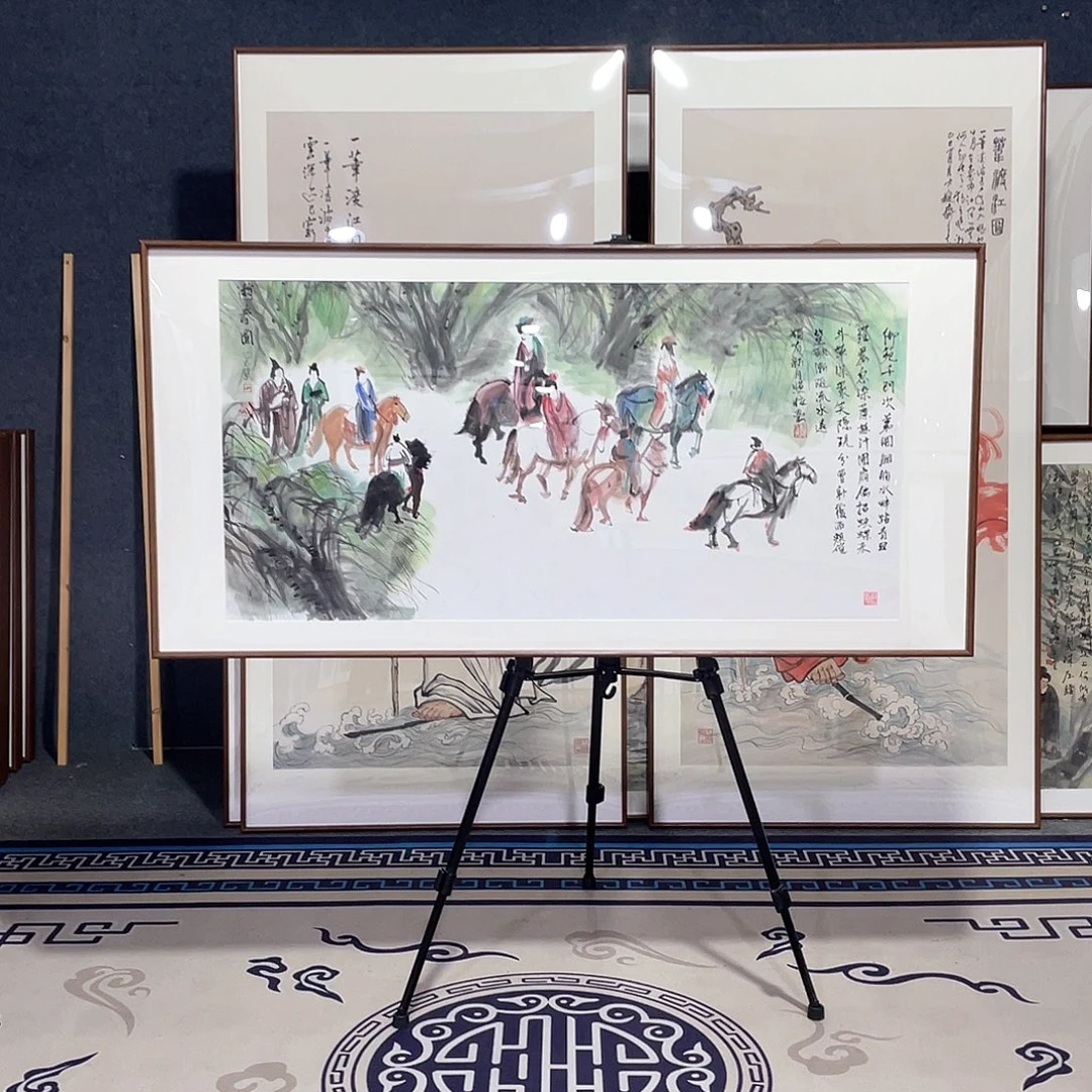 国画手绘画作品带框60/120