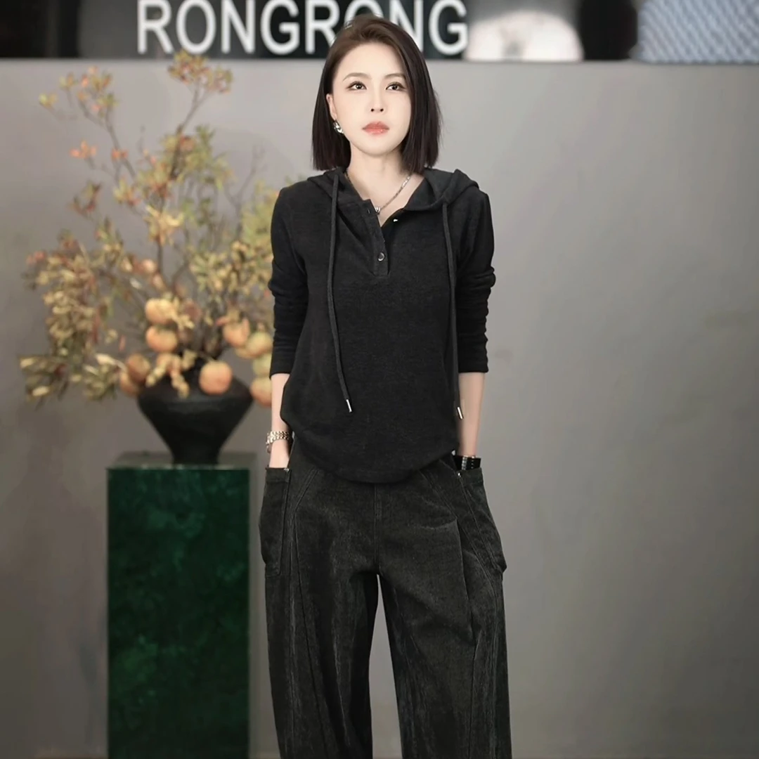 溶溶【云朵锁温】RONGRONG 山羊绒莱赛尔发热锁温连帽卫衣BS-8536