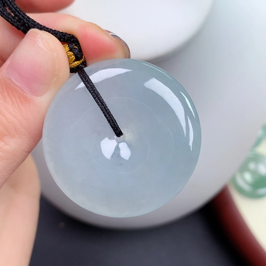 翡翠未镶嵌颈饰平安扣 35.6-5.9mm