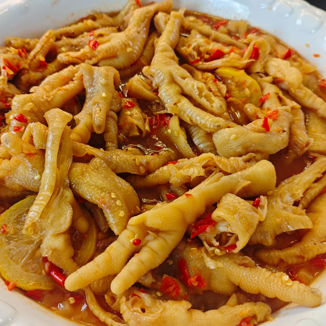 网红酸辣柠檬无骨鸡爪开袋即食脱骨无骨凤爪1kg/柠檬鸡爪袋