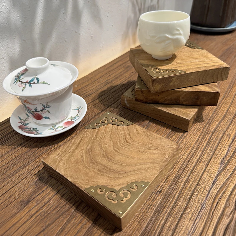 方壶撑托盘实木壶承简约酒店茶盘单层壶托长方形家用干泡台茶杯垫