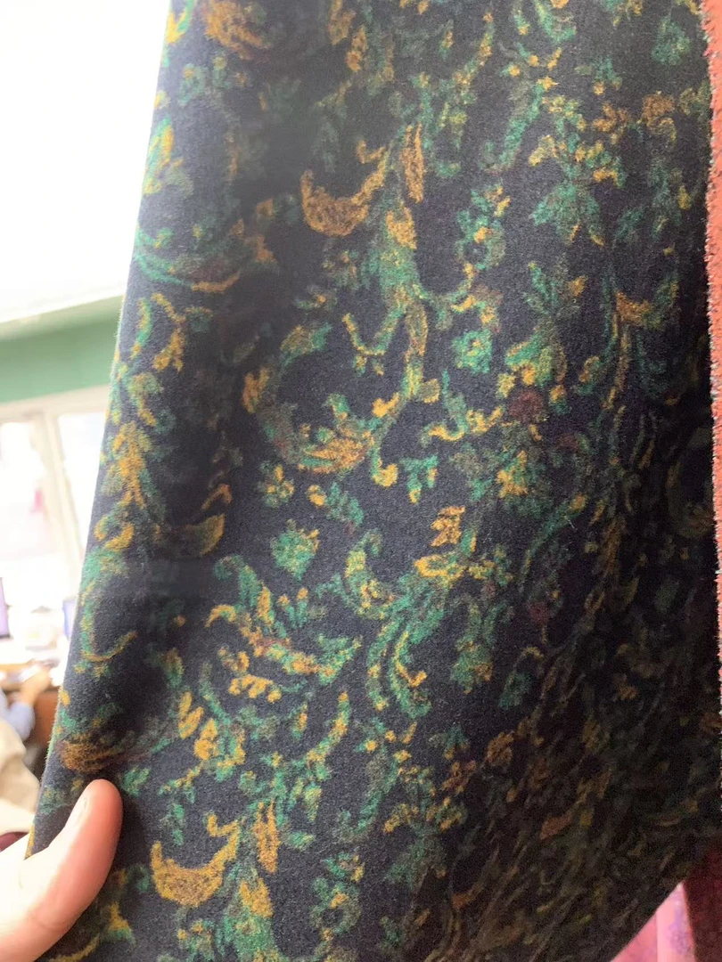 织花奥绒布料 绿弯弯
