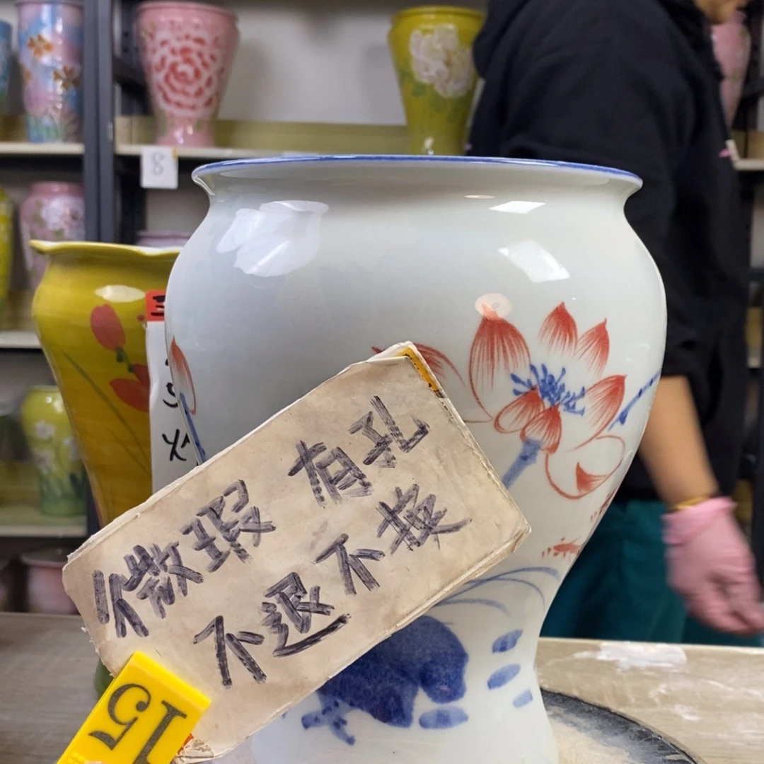 利***景德镇手工手绘陶瓷花盆