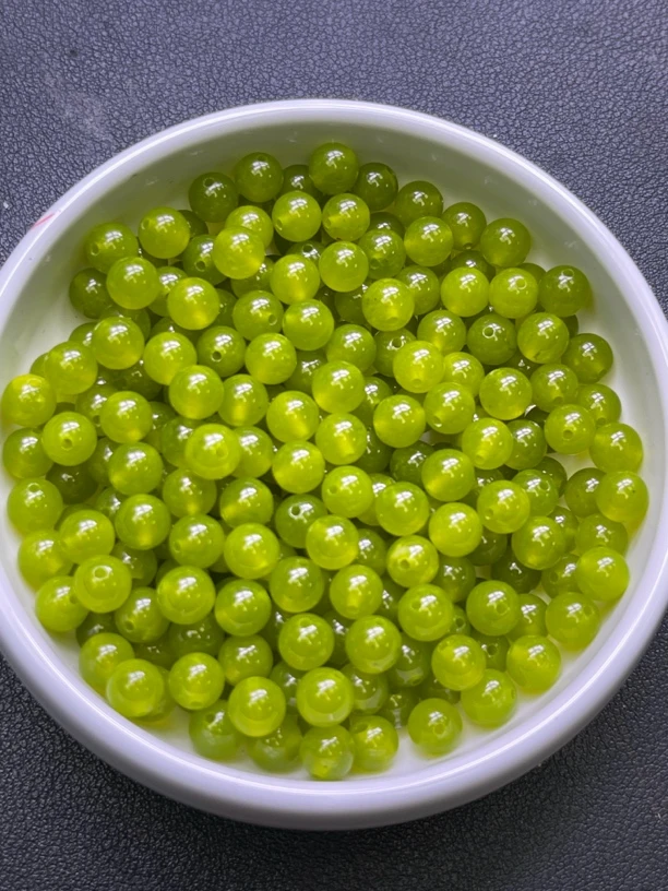 天然珠宝玉石 和田玉青黄口Y888  12MM  20颗（赠弹力绳）