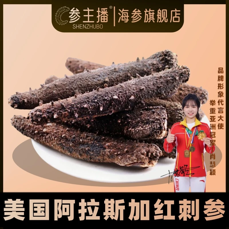 shenzhubo/参主播西雅图阿拉斯加红刺参超A货进口美国纯淡干参