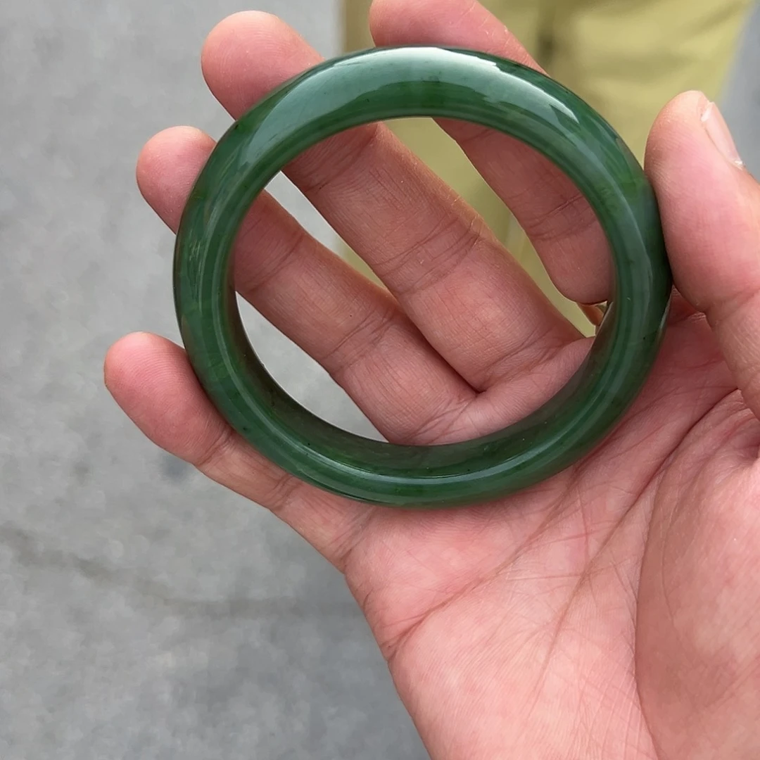 和田玉（碧玉）手镯未镶嵌老坑种碧玉北极玉精品手镯