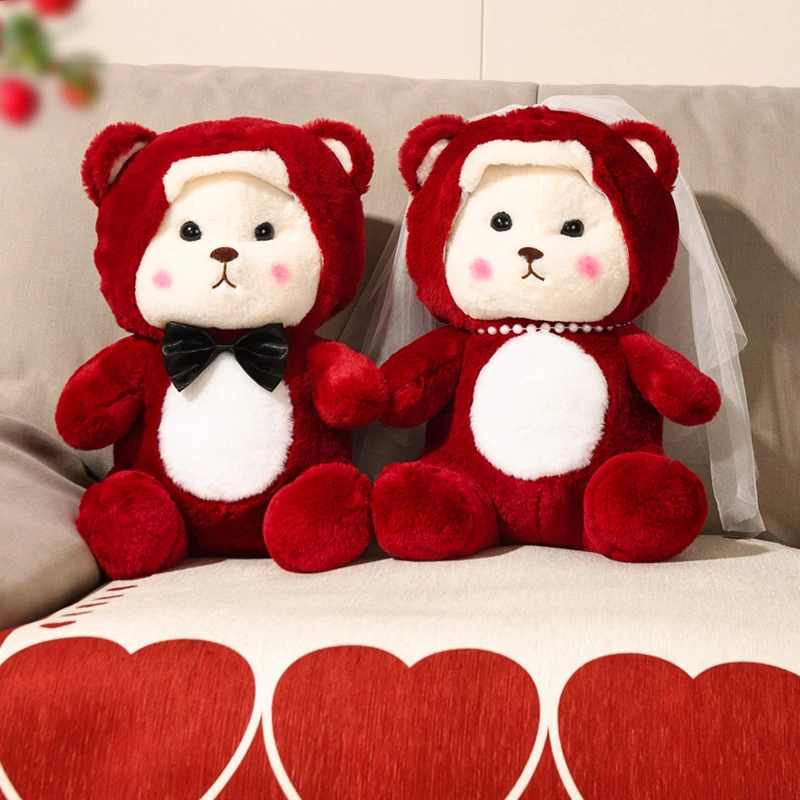 压床娃娃一对结婚新款高档陪嫁喜字抱枕婚庆礼物送新人喜娃公仔