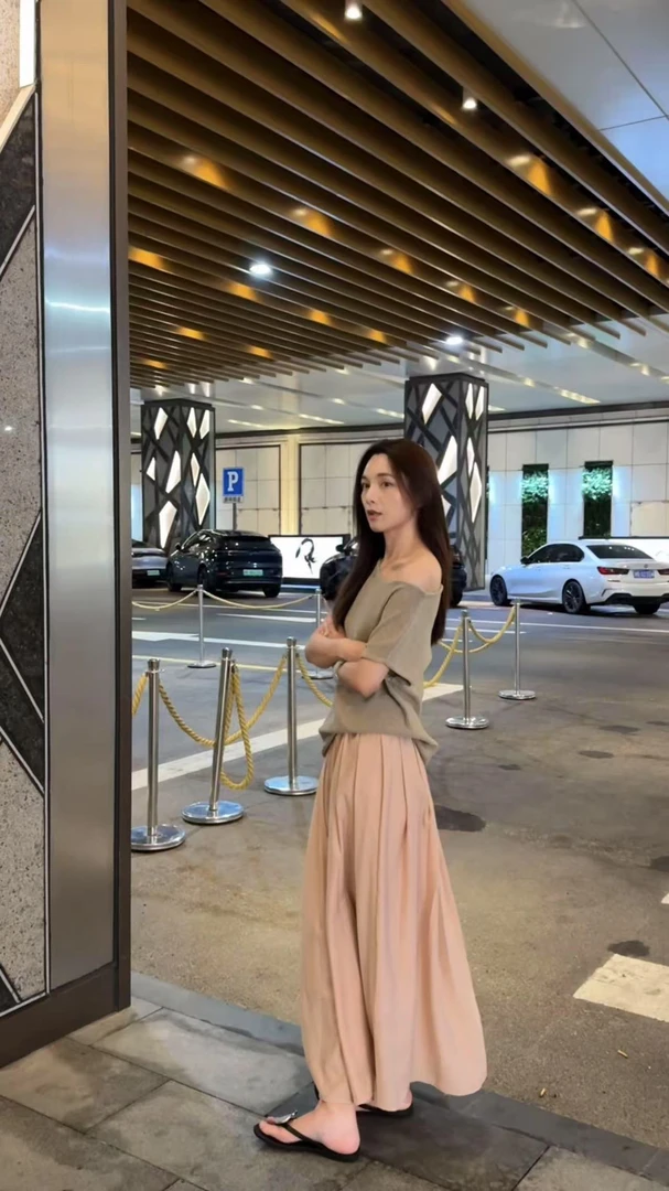 YOI MAGIS 【落日出逃】夏日松紧有里衬两色好搭衣服的半身裙