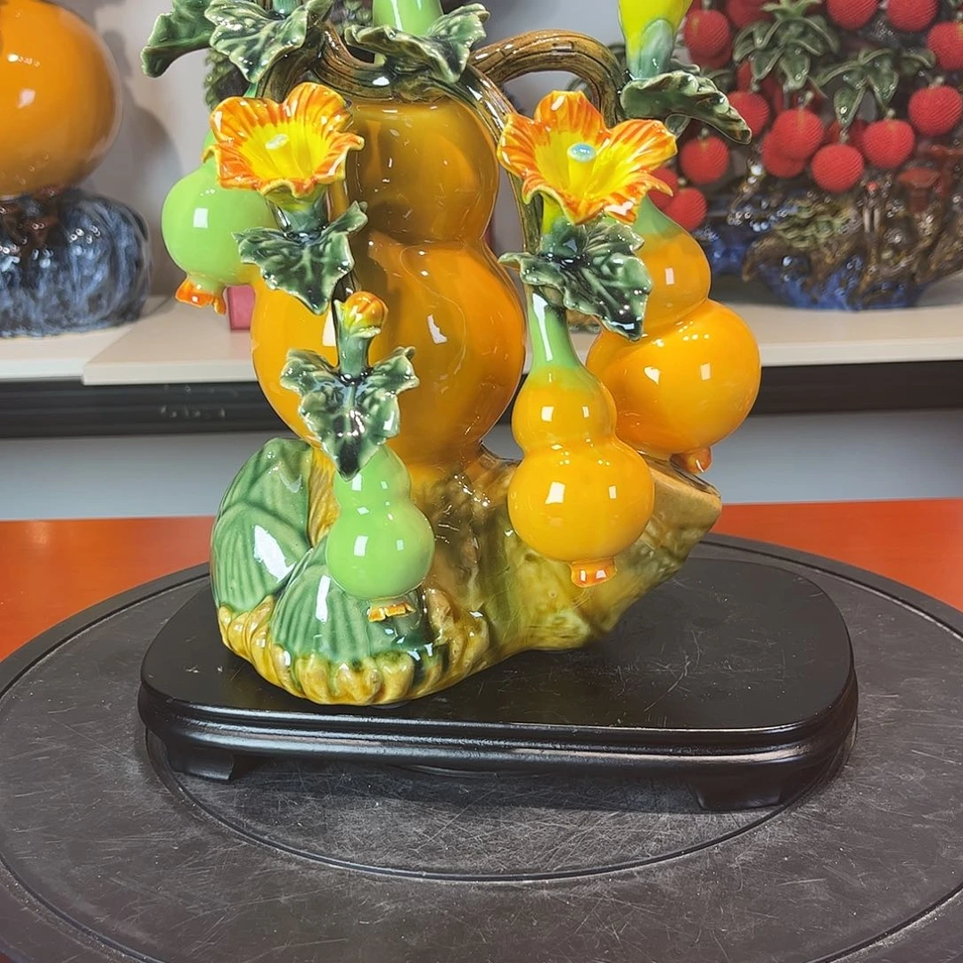 陶瓷祝五福临门石湾公仔