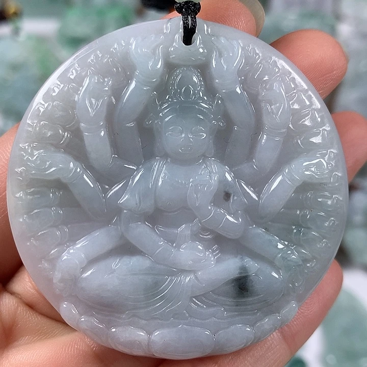 翡翠未镶嵌颈饰千手观音福利