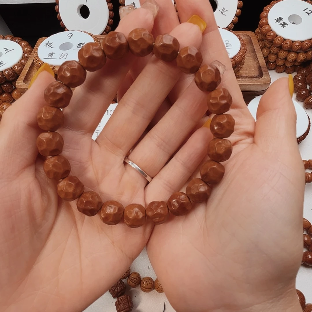 饭***豆桃核手串桃核光珠
