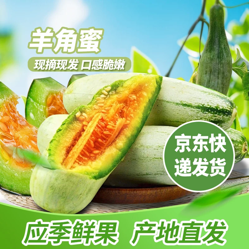 山东羊角蜜甜瓜当季新鲜水果生鲜整箱3斤/4.5斤京东包邮