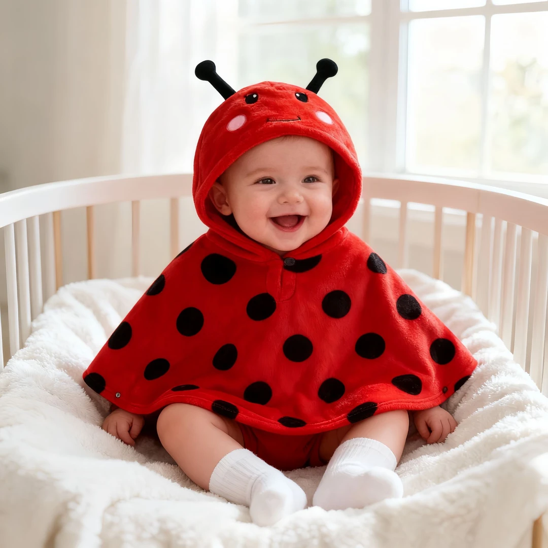 Tolo Rabbit/奇乐兔男女宝宝秋冬季外出防风斗篷卡通连帽婴儿披风