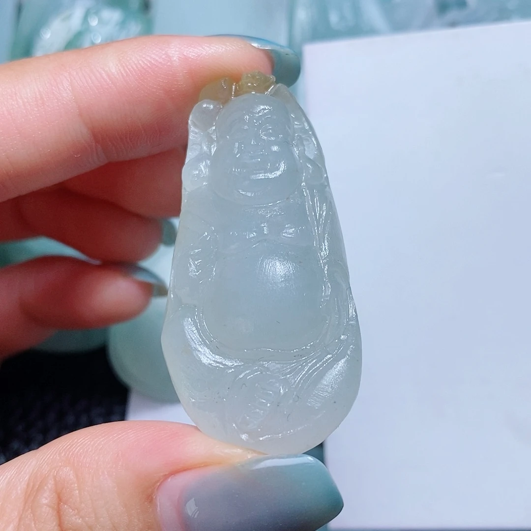 定制翡翠未镶嵌毛货付款后确认抛光