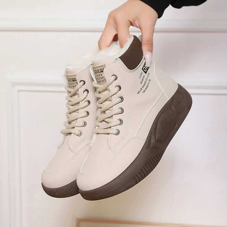 2024冬季新款加绒加厚雪地靴女百搭厚底防滑棉靴时尚软底高帮棉鞋