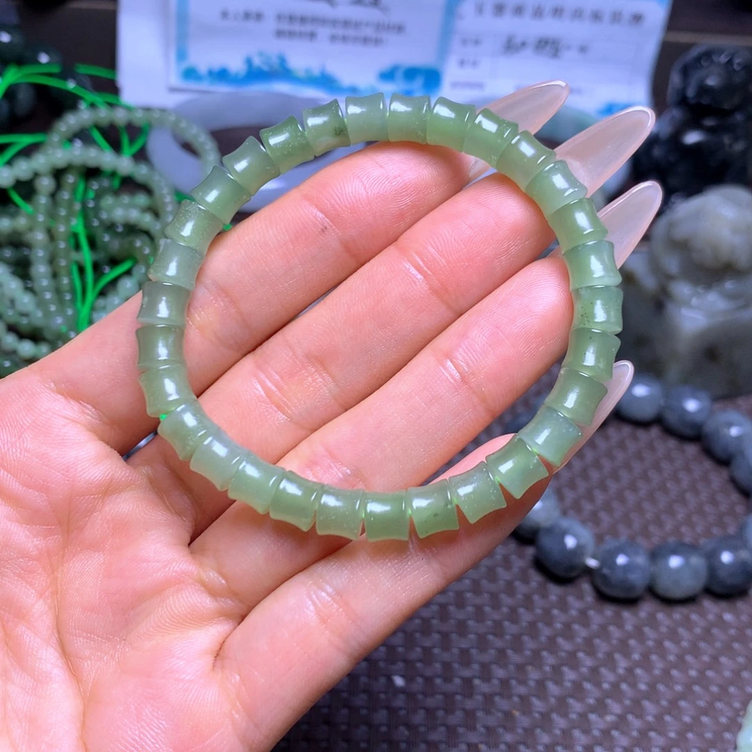 和田玉未镶嵌手串卡7