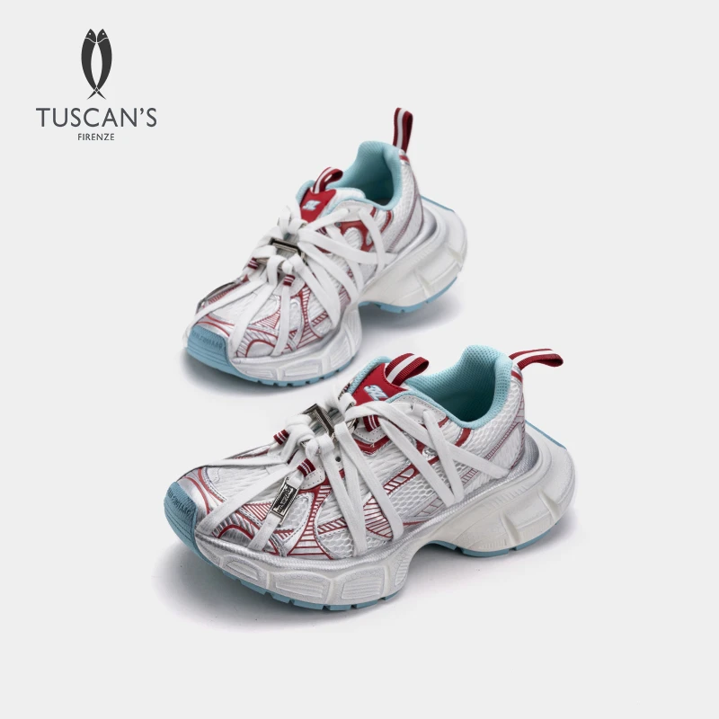 TUSCAN'S新款时尚潮流网面增高老爹鞋透气运动休闲男鞋时代集团