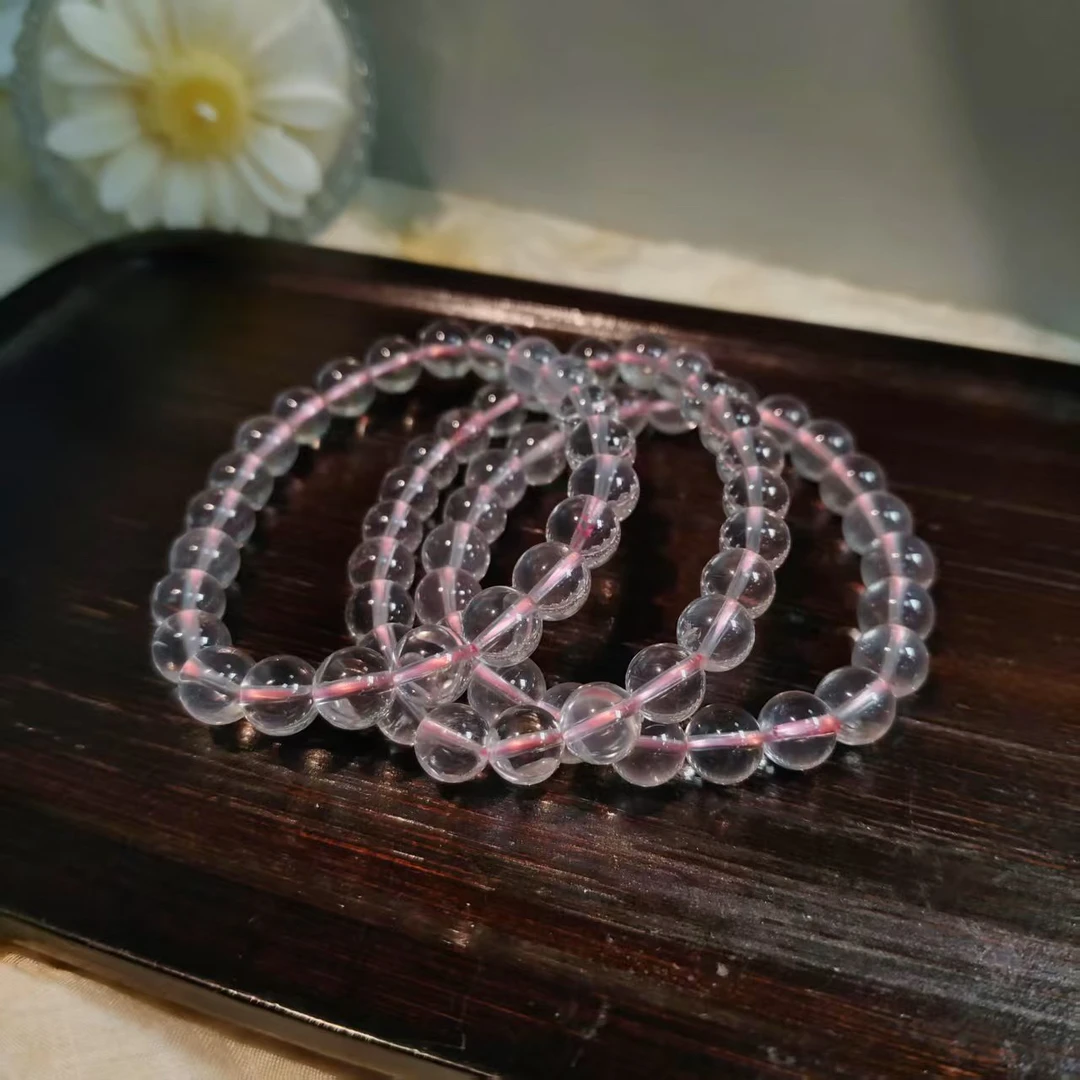 【书记甄选】天然粉水晶单圈手链 约7mm BB214