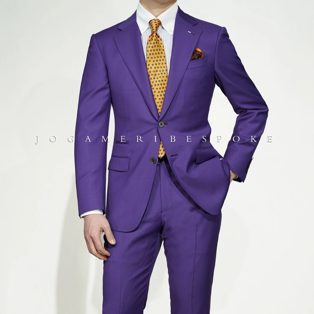 【定制款▪紫罗兰】痞帅纯羊毛高级私人定制修身西服套装商务婚庆