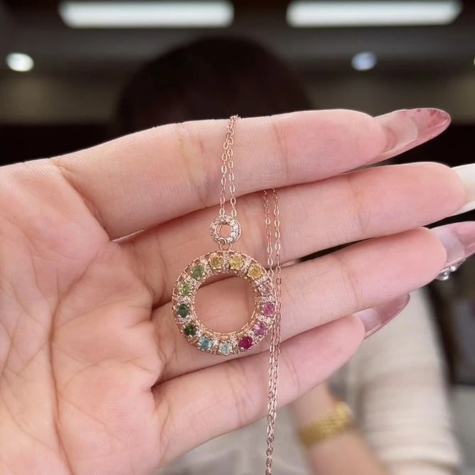 05630203/银S925镶嵌碧玺吊坠多样性发货