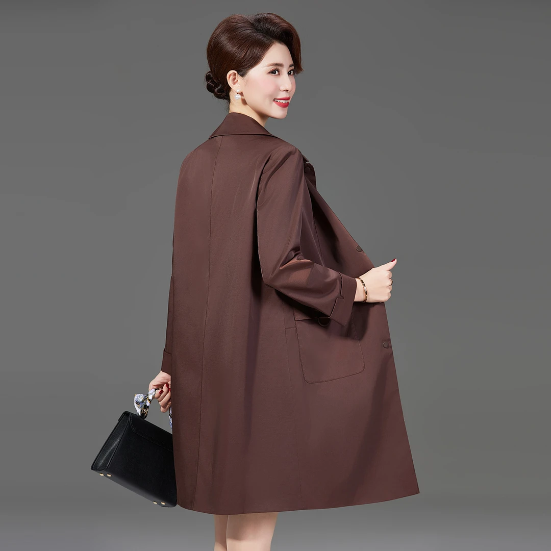 凯美林妈妈装中长款秋季女春季设计感廓形风衣洋气休闲风衣中老年