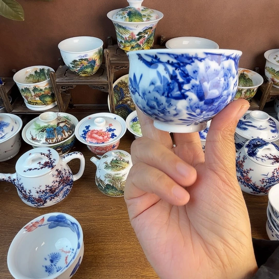 忠意堂釉下彩紫气东来