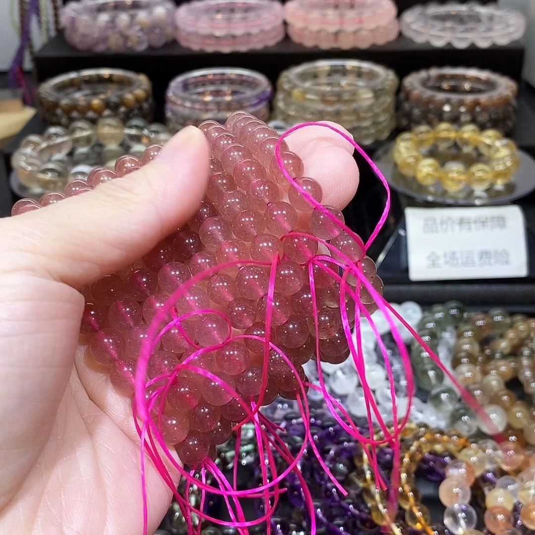 水晶手链未镶嵌8咪草莓晶