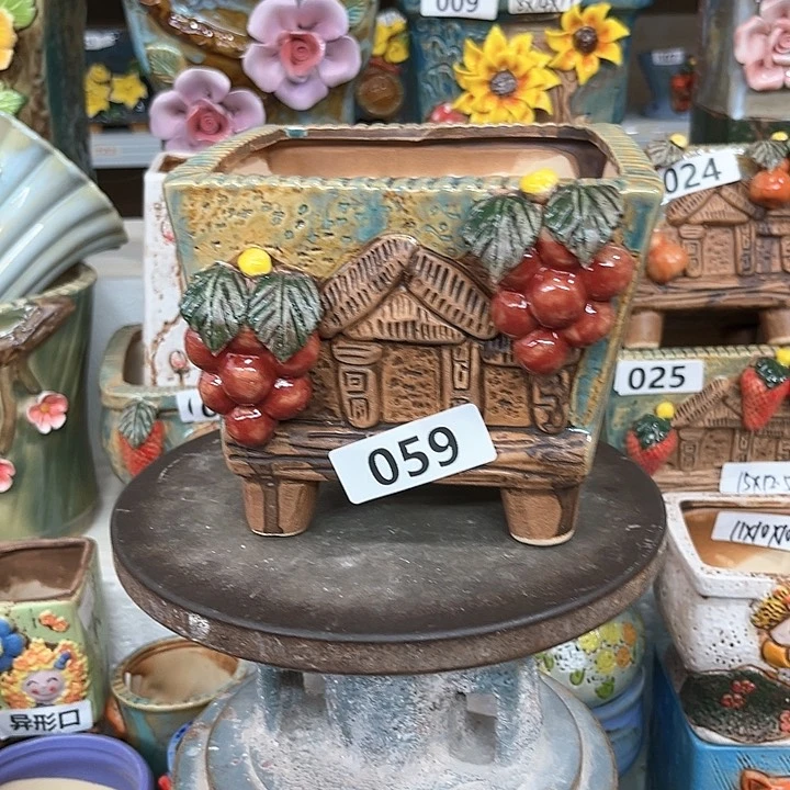 紫砂花盆粗陶材质多肉花盆