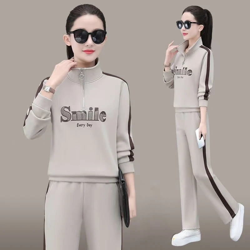 中年妈妈秋装运动服套装洋气2025新款中老年卫衣女春秋休闲两件套