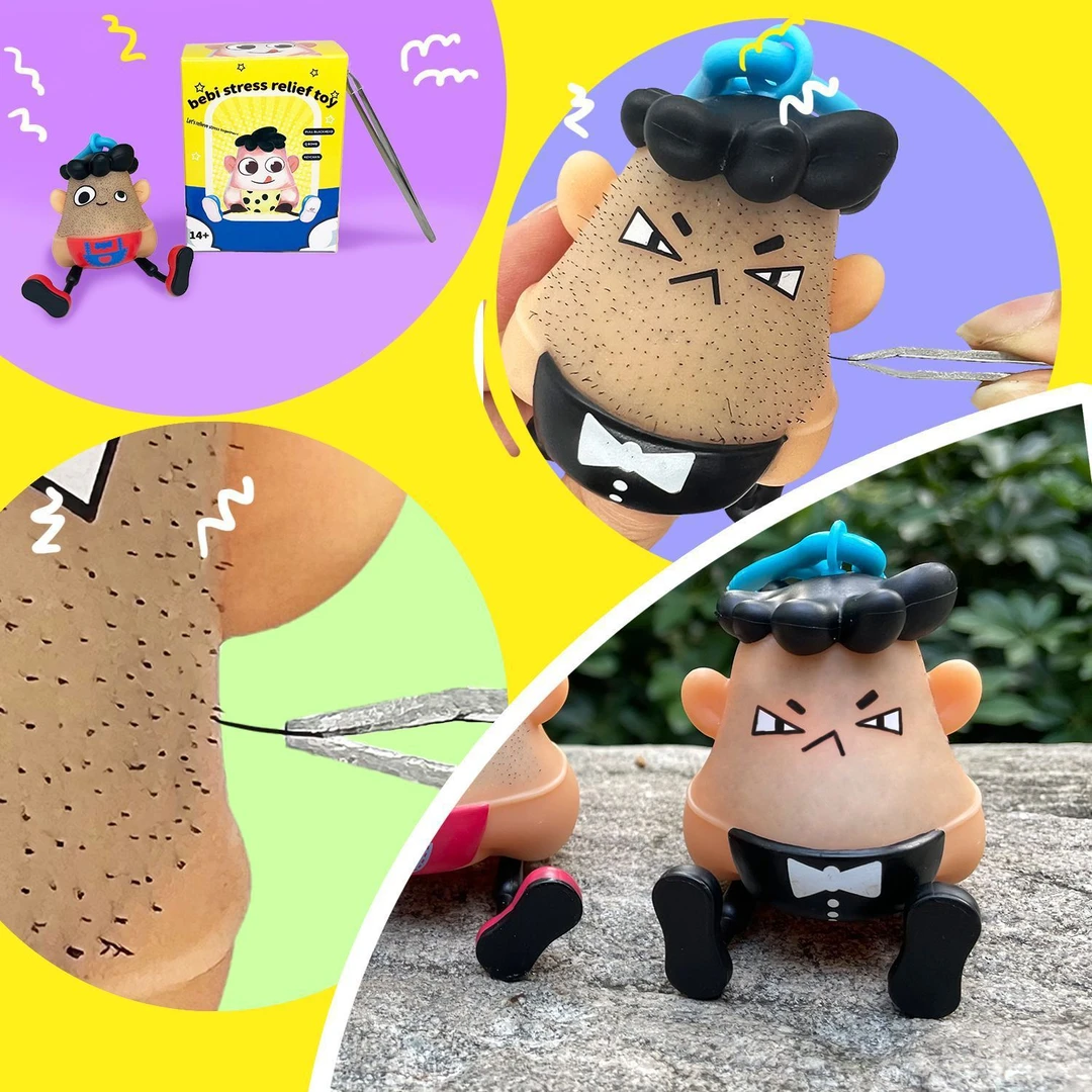 拔毛毛创意拔挤黑头解压发泄减压玩具拔黑头拔胡子搞怪钥匙扣挂件