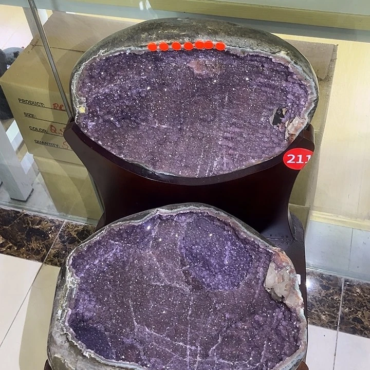 银S925镶嵌紫晶大型摆件（非配饰）