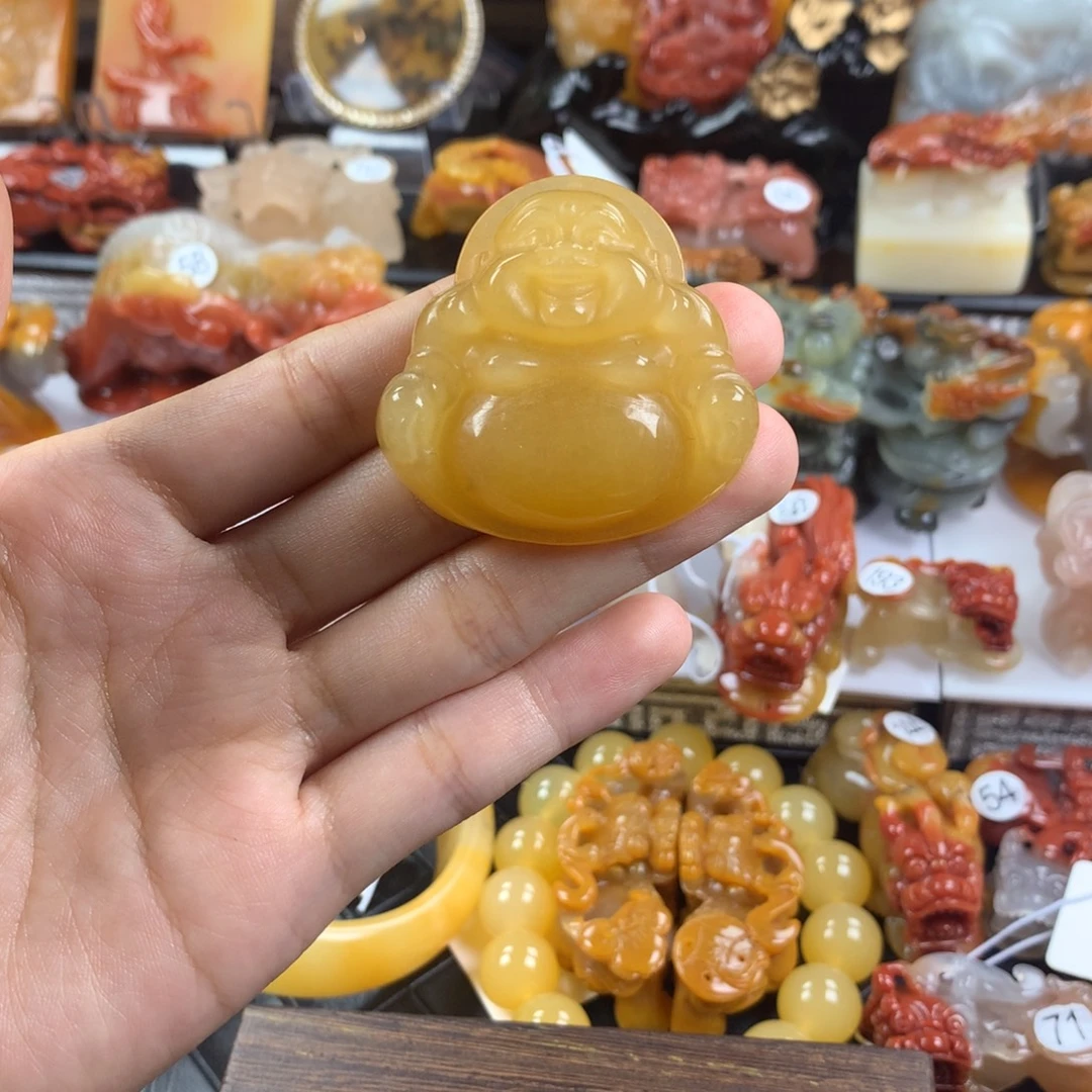 石英质玉（黄龙玉）未镶嵌挂件