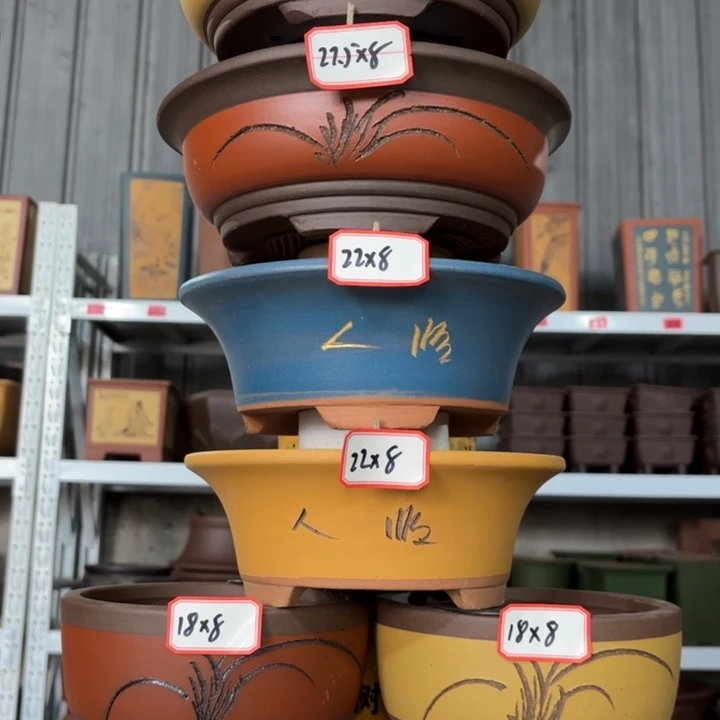 紫砂花盆100-8。