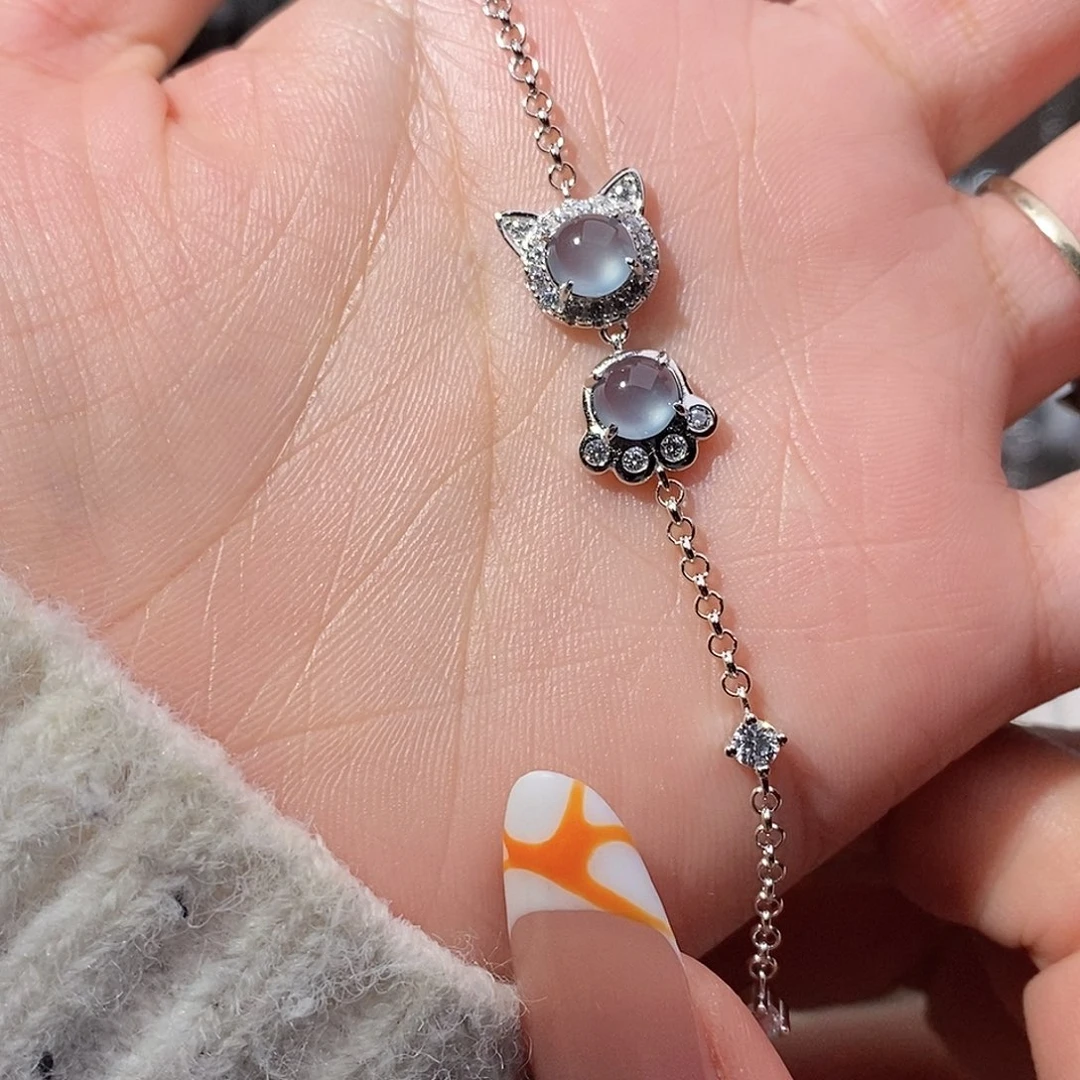 翡翠银S925镶嵌手链