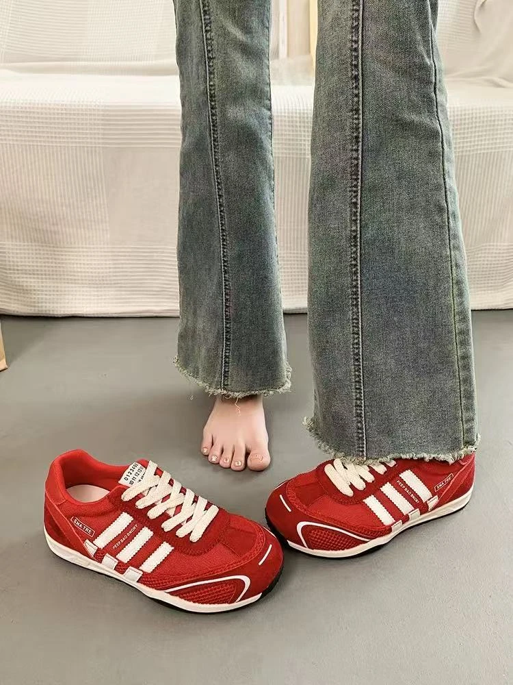 3CM透气低跟时尚休闲鞋秋冬网面跑鞋低帮训练