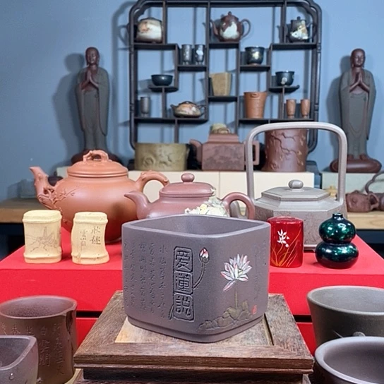 紫砂茶杯不*四方爱莲说