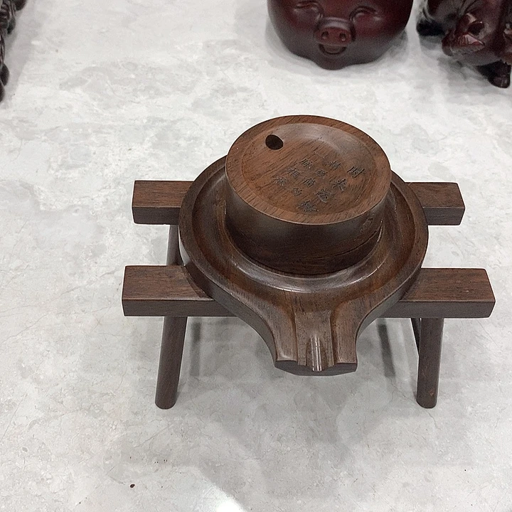 渤***风时来运转磨盘摆件