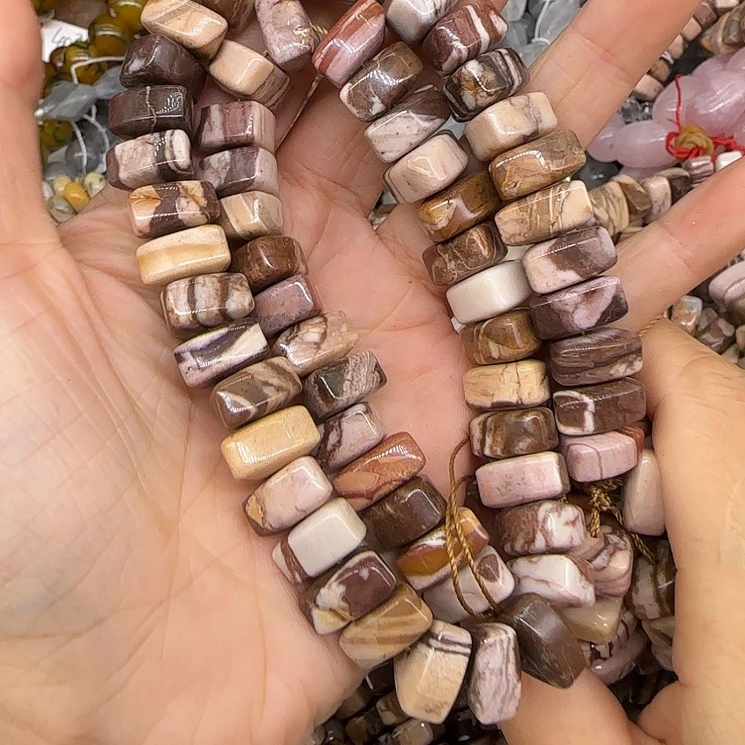 玛瑙/玉髓合金珠宝半成品澳洲斑马12mm三角形一条