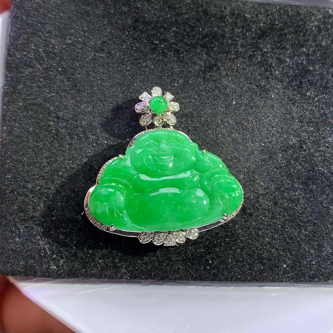 翡翠18K金镶嵌吊坠(赠链)余**你