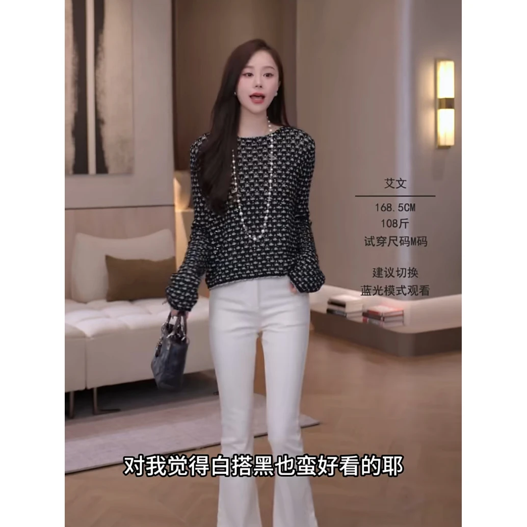 设计感早秋时尚长袖气质韩版宽松镂空编织女上衣慵懒风显瘦薄